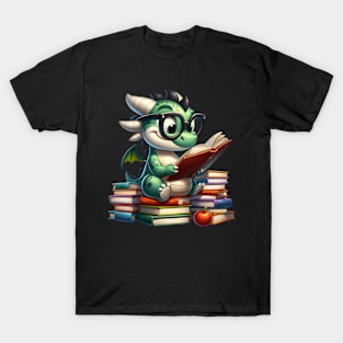 Dragon Reading Book T-Shirt